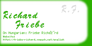 richard friebe business card